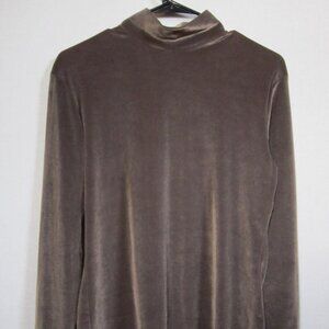 Express Tricot Brown/Taupe Velvet Turtleneck